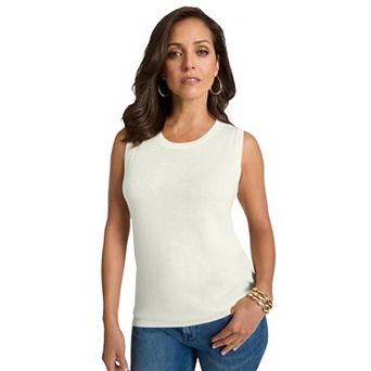 Jessica London Women's Plus Size Sleeveless Cashmere Shell