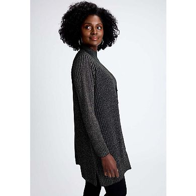 Jessica London Women's Plus Size Ribbed Midi Cardigan