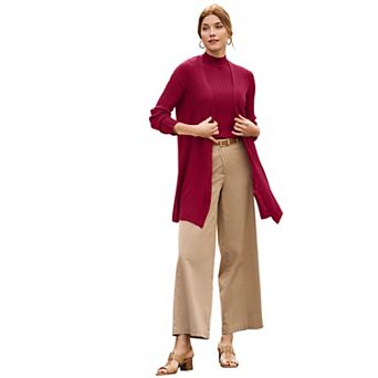 Jessica London Women's Plus Size Ribbed Midi Cardigan