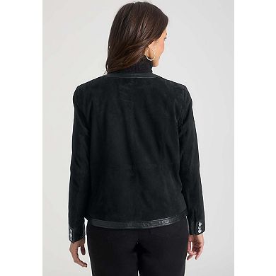 Jessica London Women's Plus Size Suede Lady Jacket