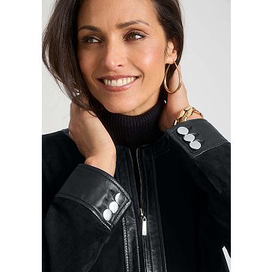 Jessica London Women's Plus Size Suede Lady Jacket
