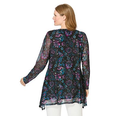Woman Within Plus Size High-Low Miracle Mesh Tunic