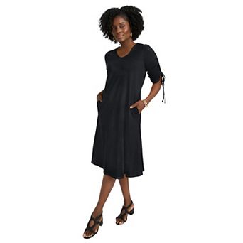 Jessica London Women's Plus Size Tie Sleeve Midi Dress