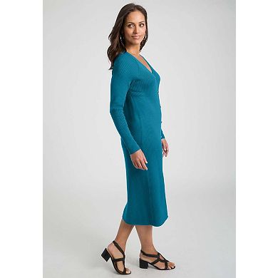 Jessica London Women's Plus Size Button Front Midi Dress