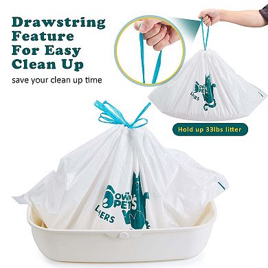 Durable Litter Box Liners Drawstring Closure