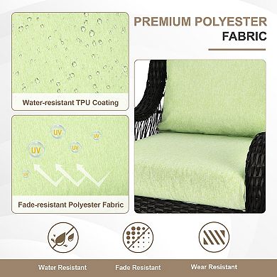 Aoodor 25x25 Inch Outdoor Deep Seat Cushion Set with Adjustable Straps and Waterproof, Set of 2