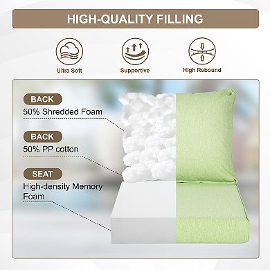 Aoodor 25x25 Inch Outdoor Deep Seat Cushion Set with Adjustable Straps and Waterproof, Set of 2