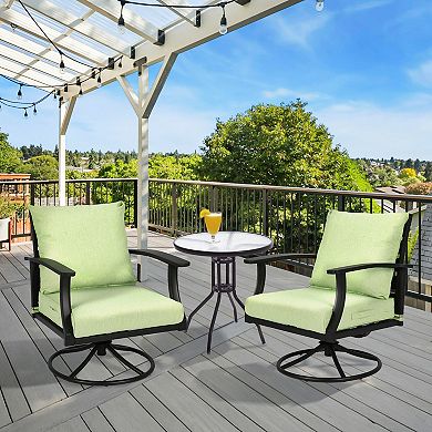 Aoodor 25x25 Inch Outdoor Deep Seat Cushion Set with Adjustable Straps and Waterproof, Set of 2