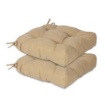 Aoodor 19x19x5 Inch Tufted Outdoor Chair Cushions with Waterproof and with Ties, Set of 2