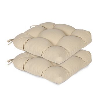 Aoodor 19x19x5 Inch Tufted Outdoor Chair Cushions with Waterproof and with Ties, Set of 2