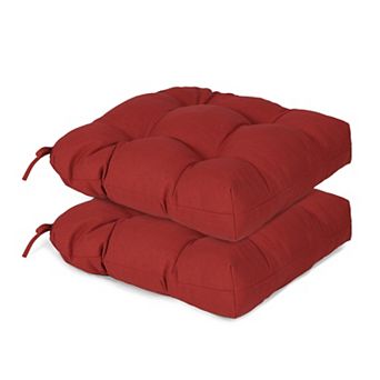 Aoodor 19x19x5 Inch Tufted Outdoor Chair Cushions with Waterproof and with Ties, Set of 2