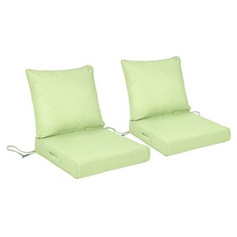 Aoodor 23x26 Inch Outdoor Deep Seat Cushion Set with Adjustable Straps and Waterproof, Set of 2