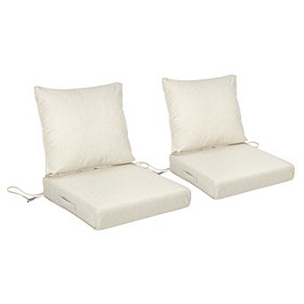 Aoodor 23x26 Inch Outdoor Deep Seat Cushion Set with Adjustable Straps and Waterproof, Set of 2