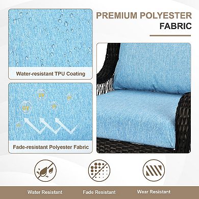 Aoodor 21x21 Inch Outdoor Deep Seat Cushion Set with Adjustable Straps and Waterproof