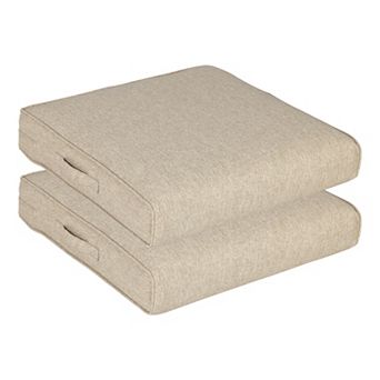 Aoodor Patio Chair Cushions Set of 2, 24 x 24 Inch Water Resistant Outdoor Seat Cushions with Ties