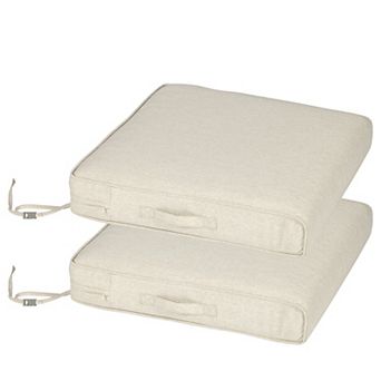 Aoodor Patio Chair Cushions Set of 2, 23 x 26 Inch Water Resistant Outdoor Seat Cushions with Ties