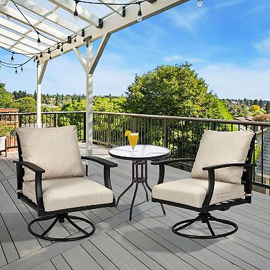 Aoodor 24x24 Inch Outdoor Deep Seat Cushion Set with Adjustable Straps and Waterproof, Set of 2