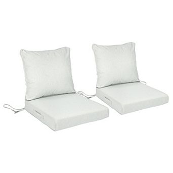 Aoodor 24x24 Inch Outdoor Deep Seat Cushion Set with Adjustable Straps and Waterproof, Set of 2
