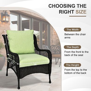 Aoodor 24x24 Inch Outdoor Deep Seat Cushion Set with Adjustable Straps and Waterproof