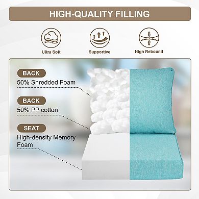 Aoodor 23x26 Inch Outdoor Deep Seat Cushion Set with Adjustable Straps and Waterproof