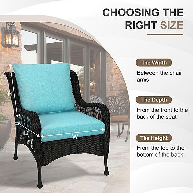 Aoodor 23x26 Inch Outdoor Deep Seat Cushion Set with Adjustable Straps and Waterproof