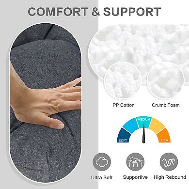 Aoodor 19x19x5 Inch Tufted Outdoor Chair Cushions with Waterproof and with Ties, Set of 4