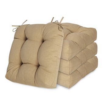 Aoodor 19x19x5 Inch Tufted Outdoor Chair Cushions with Waterproof and with Ties, Set of 4