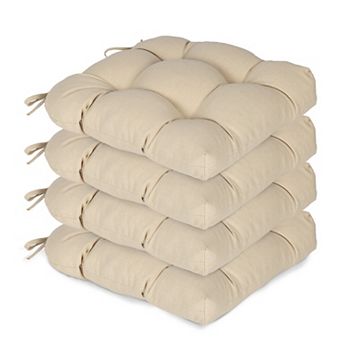 Aoodor 19x19x5 Inch Tufted Outdoor Chair Cushions with Waterproof and with Ties, Set of 4