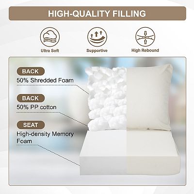 Aoodor 21x21 Inch Outdoor Deep Seat Cushion Set with Adjustable - Main Image