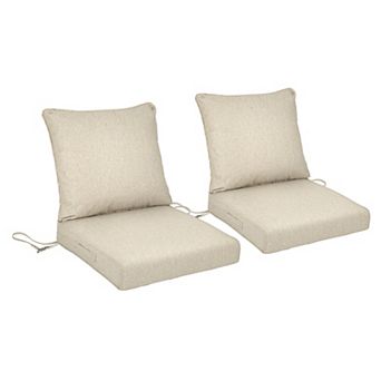 Aoodor 21x21 Inch Outdoor Deep Seat Cushion Set with Adjustable Straps and Waterproof, Set of 2