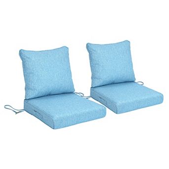 Aoodor 21x21 Inch Outdoor Deep Seat Cushion Set with Adjustable Straps and Waterproof, Set of 2