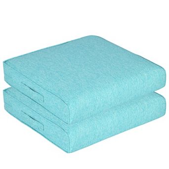 Aoodor Patio Chair Cushions Set of 2, 25 x 25 Inch Water Resistant Outdoor Seat Cushions with Ties