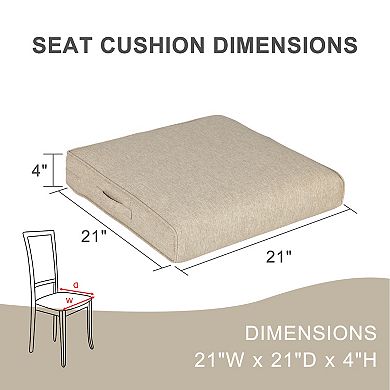 Aoodor Patio Chair Cushions Set of 2, 21 x 21 Inch Water Resistant Outdoor Seat Cushions with Ties