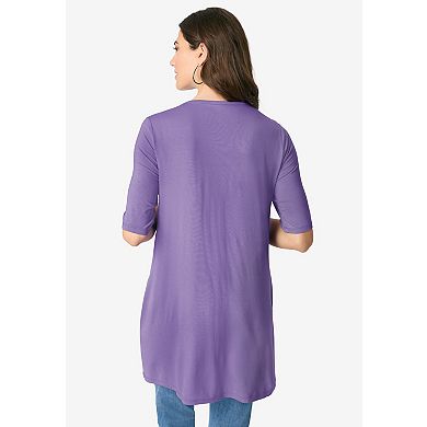 Roaman's Women's Plus Size Henley Tunic