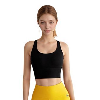 Women's Crisscross Back Sports Bra with Wide Elastic Band and Supportive Straps for Activewear