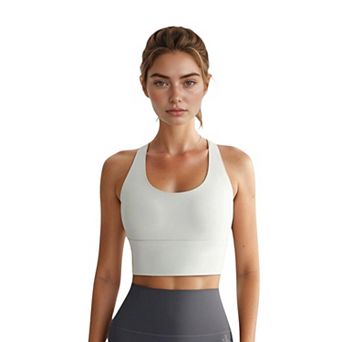 Women's Crisscross Back Sports Bra with Wide Elastic Band and Supportive Straps for Activewear