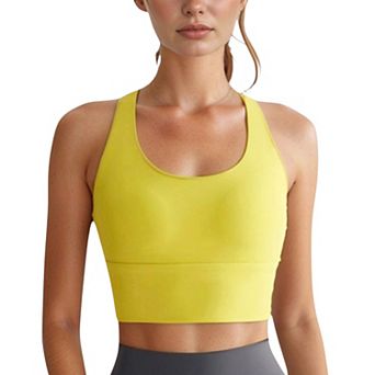 Women's Crisscross Back Sports Bra with Wide Elastic Band and Supportive Straps for Activewear
