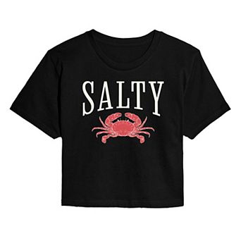 Juniors' Salty Crab Cropped Cropped Tee