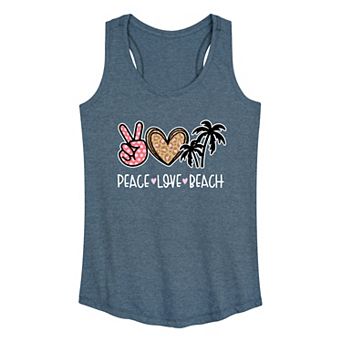 Women's Peace Love Beach Graphic Tank Top