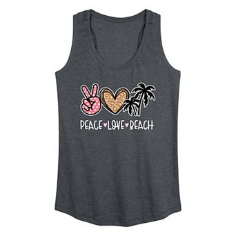 Women's Peace Love Beach Graphic Tank Top