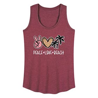 Women's Peace Love Beach Graphic Tank Top