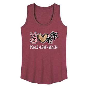 Women's Peace Love Beach Graphic Tank Top