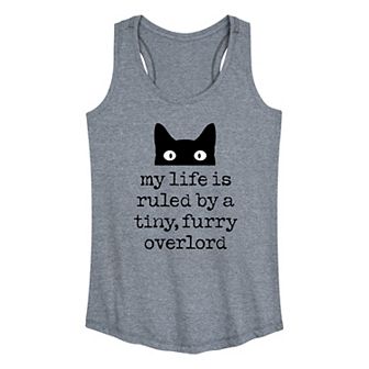Women's My Life Is Ruled By Tiny Furry Overlord Cat Graphic Tank Top