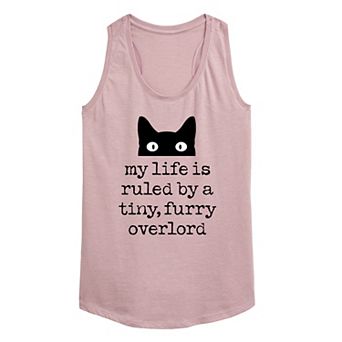 Women's My Life Is Ruled By Tiny Furry Overlord Cat Graphic Tank Top