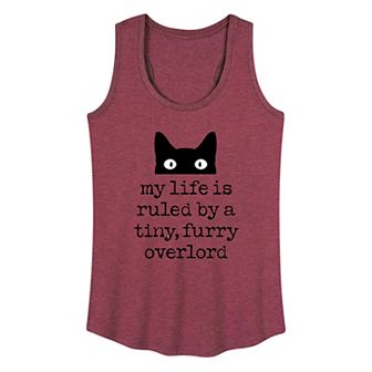Women's My Life Is Ruled By Tiny Furry Overlord Cat Graphic Tank Top