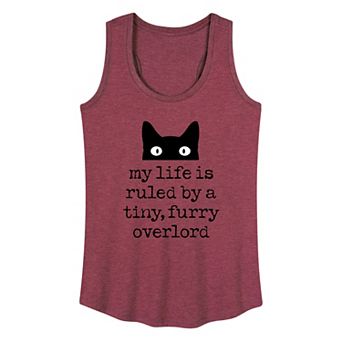 Women's My Life Is Ruled By Tiny Furry Overlord Cat Graphic Tank Top