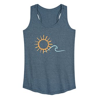 Women's Brushstroke Sun & Wave Graphic Tank Top