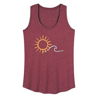 Women's Brushstroke Sun & Wave Graphic Tank Top
