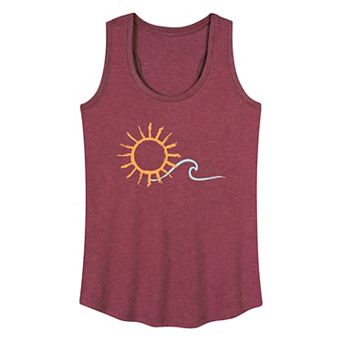 Women's Brushstroke Sun & Wave Graphic Tank Top