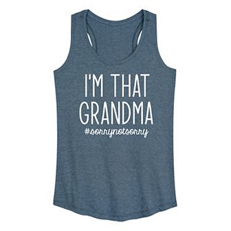Women's I'm That Grandma Sorry Not Sorry Graphic Tank Top